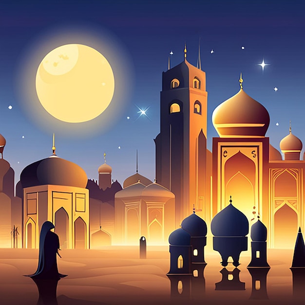 イード・アル・フィトル、イード・アル・アドハー、マヘ・ムハッラム・アイなどのすべてのイスラム教の祭り向けのデザインが生成