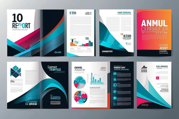 Design annual report cover vector template brochures magazine a4 size flyers