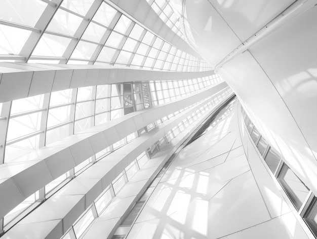 design of architecture metal structure similar to spaceship interior abstract modern architecture black and white photo