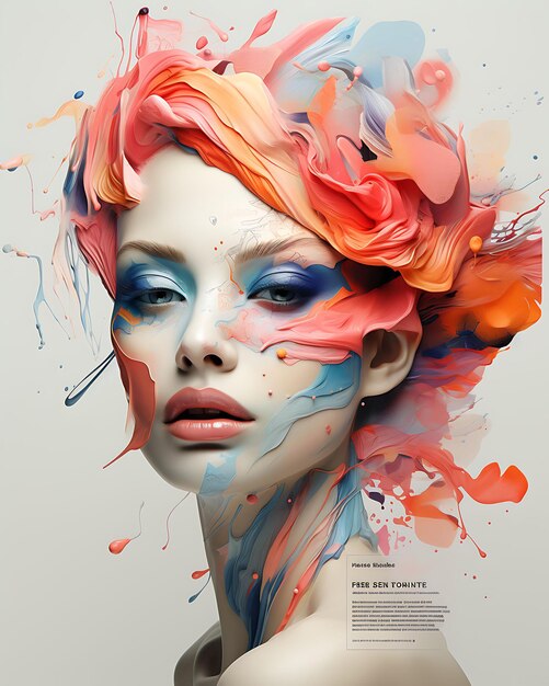 Design of artistic and creative makeup packaging with a painterly colo web poster flyer menu art