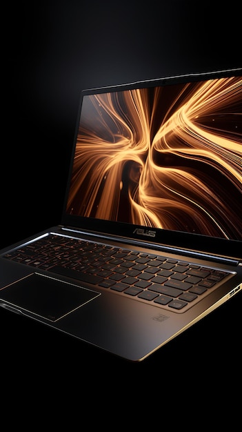 Design of Asus Vivobook S15 Packaging With a Stylish Gold Box Black De Web Layout Poster Flyer Art