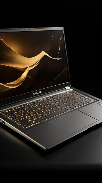 Design of Asus Vivobook S15 Packaging With a Stylish Gold Box Black De Web Layout Poster Flyer Art