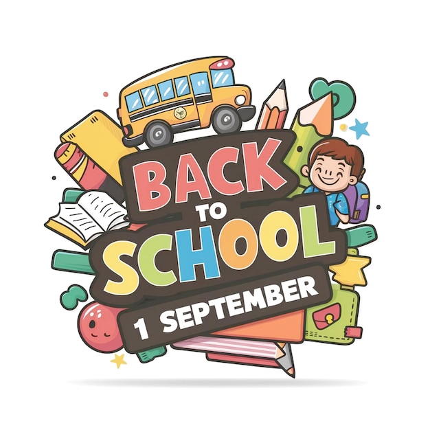 Design For Back To School Event On White Background