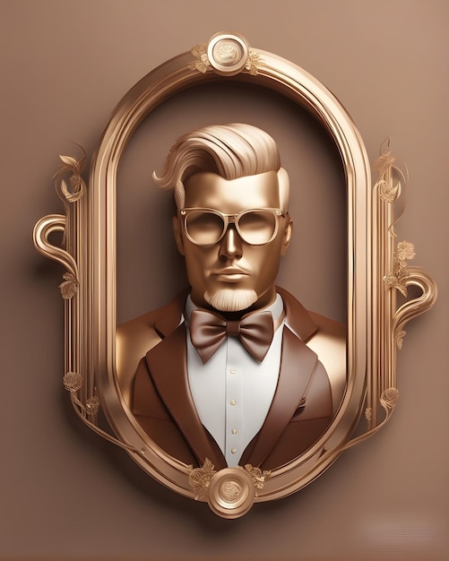 Design background illustration golden brown barber shop