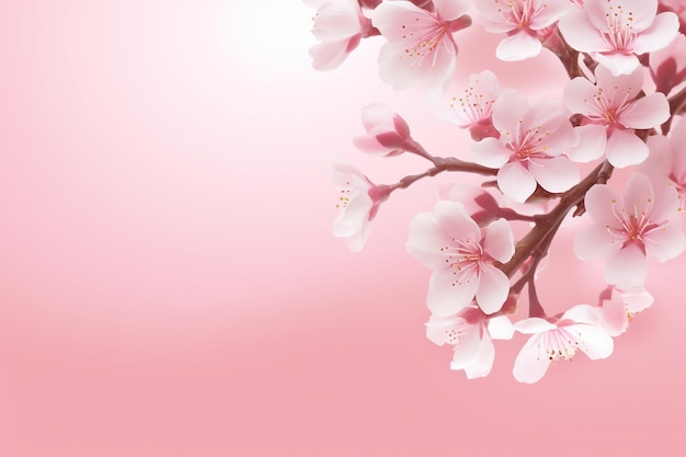 Design banner spring beautiful pink and white flower
