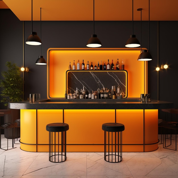 Design a bar counter for a 70s style night 3