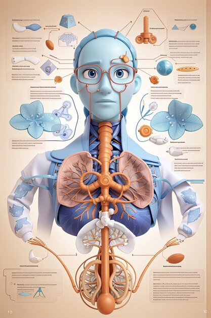 Photo design for the biology material the main image of which is a picture of the thyroid gland