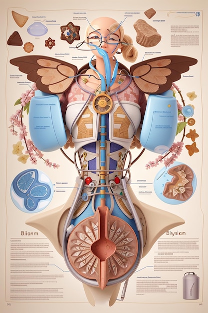 design for the biology material the main image of which is a picture of the thyroid gland