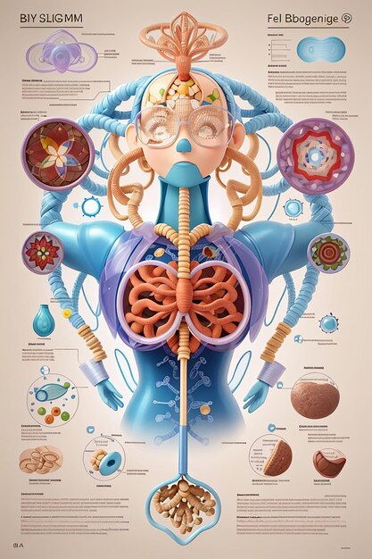 Photo design for the biology material the main image of which is a picture of the thyroid gland