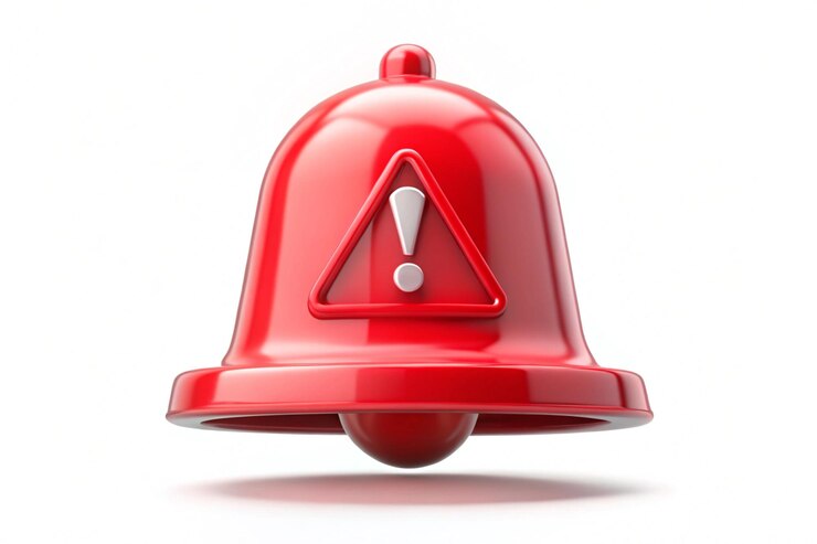 Photo design a bold 3d vector render of an emergency notification alert featuring a red bell icon