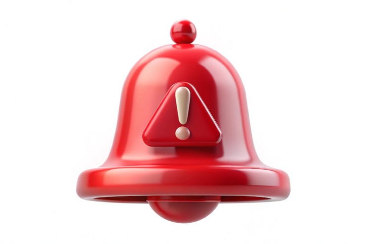 Photo design a bold 3d vector render of an emergency notification alert featuring a red bell icon