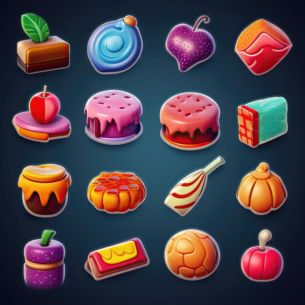 Photo design candy dessert ai generated celebration confection icon caramel cute object design candy dessert illustration