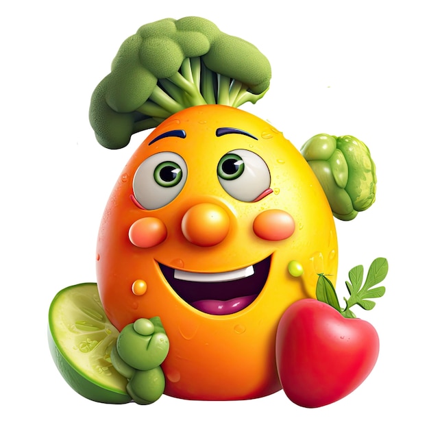 Design a character illustration for a vegan food brands Generative AI