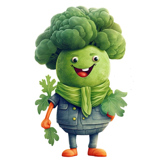 Photo design a character illustration for a vegan food brands generative ai