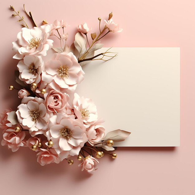 Design of chic name card floral frame card design style satin material creative art background