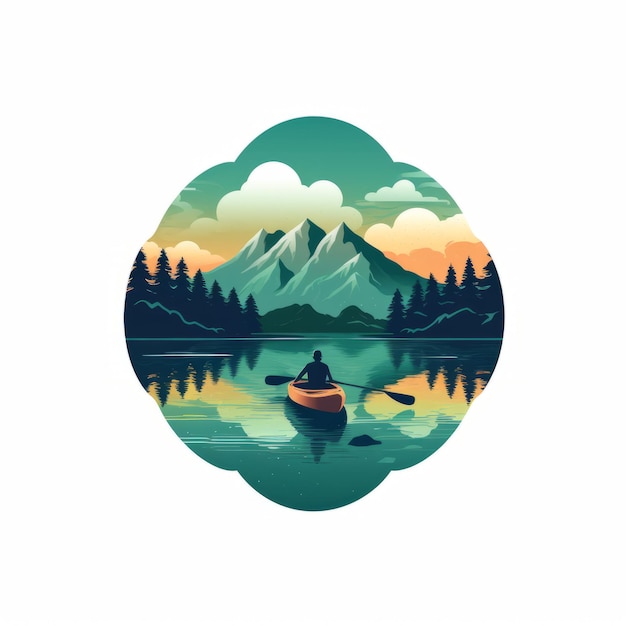 Design A Cloud Logo With Canoekayak Graphic And Mountain View