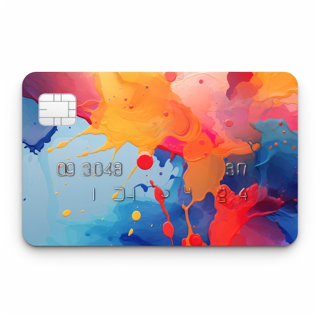 Design colored credit card on a white background Generative AI