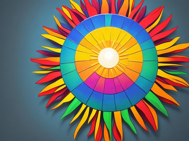 Foto progetta un'icona del sole colorata e vibrante