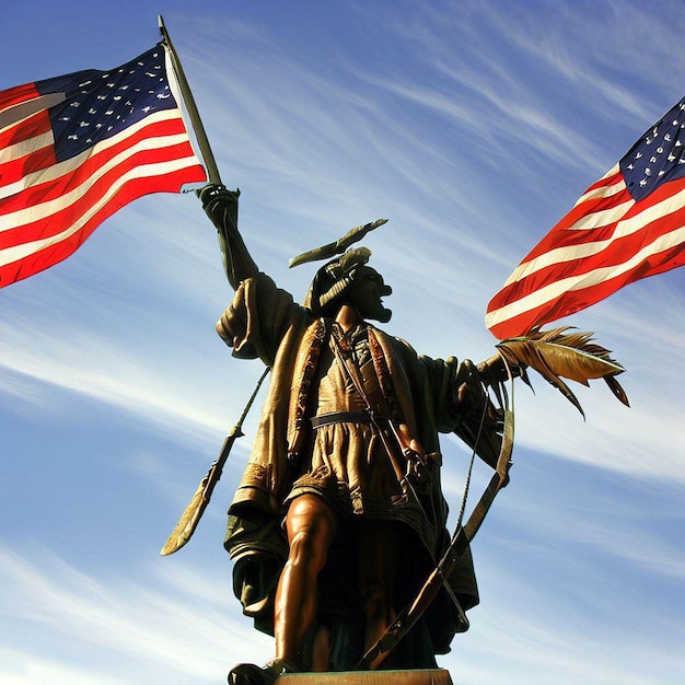 コロンブスデーのデザイン コロンブス像 アメリカ独立記念日 アメリカ国旗デーなど