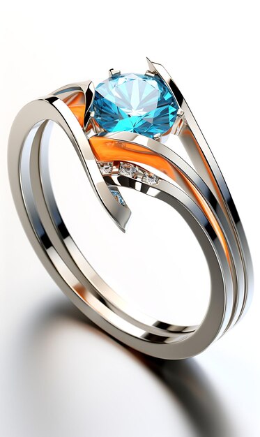 Striking Blue Topaz Ring with Sapphires | SCHMUCKTRAEUME.COM