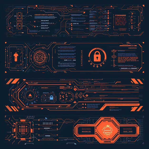 Design of Cybersecurity Training Campaign Cyberpunk Circuitry Panel Si Banner Ads Poster Flyer Art