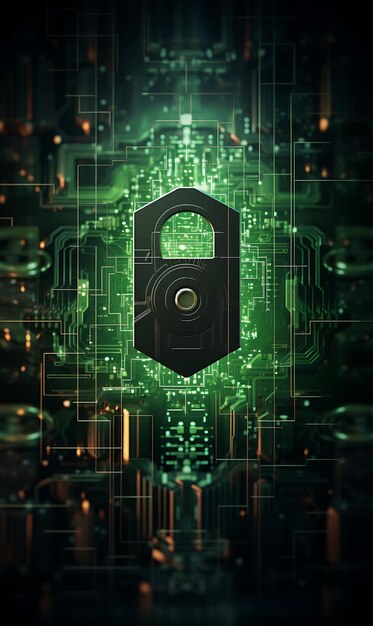 Design of Digital Payment Security Shield Lock Secure Green Strong San Poster Flyer Concept Ideas