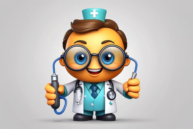 Design of a doctor emoticon with stethoscope