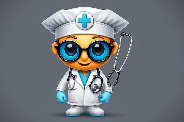 Design of a doctor emoticon with stethoscope