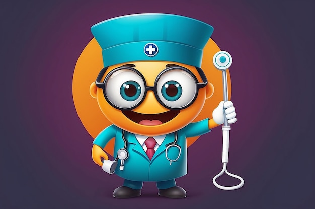 Design of a doctor emoticon with stethoscope