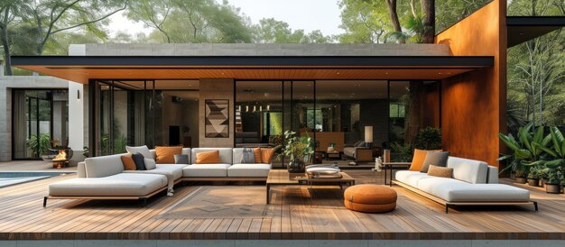 design and furniture in modern patio