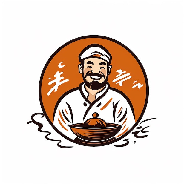 Foto progetta un logo grafico di cibo ramen che incorpori tre elementi che rappresentano la cultura cinese