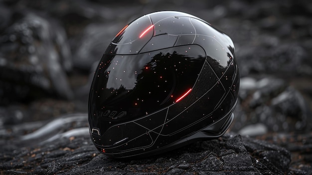 Design of a helmet illustration in black