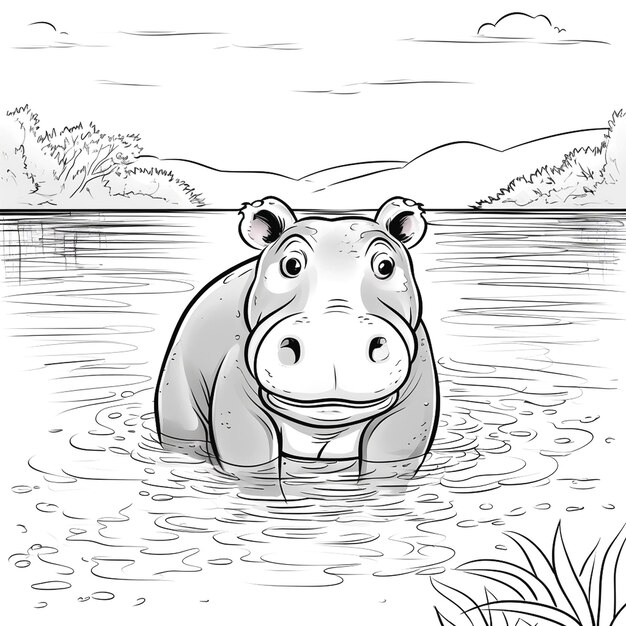 Photo design of hippopotamus