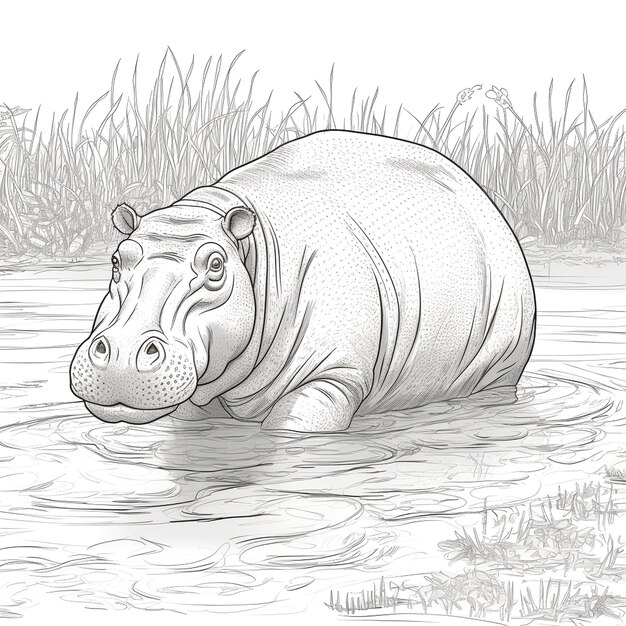 Photo design of hippopotamus