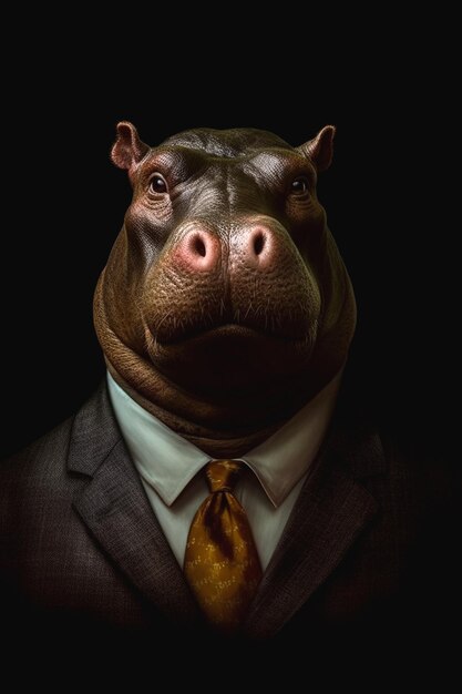 Photo design of hippopotamus