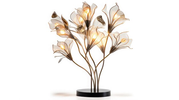 дизайн домашних настольных ламп флора настольная лампа изолирована на черном фоне