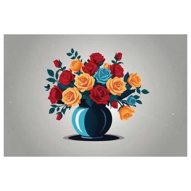 Photo design illustration of the rose vase icon