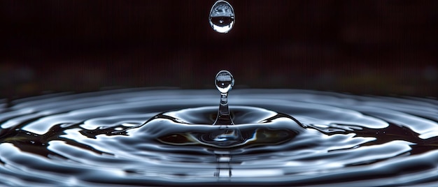 Design an image focused on the elegance and simplicity of a water droplet sequence