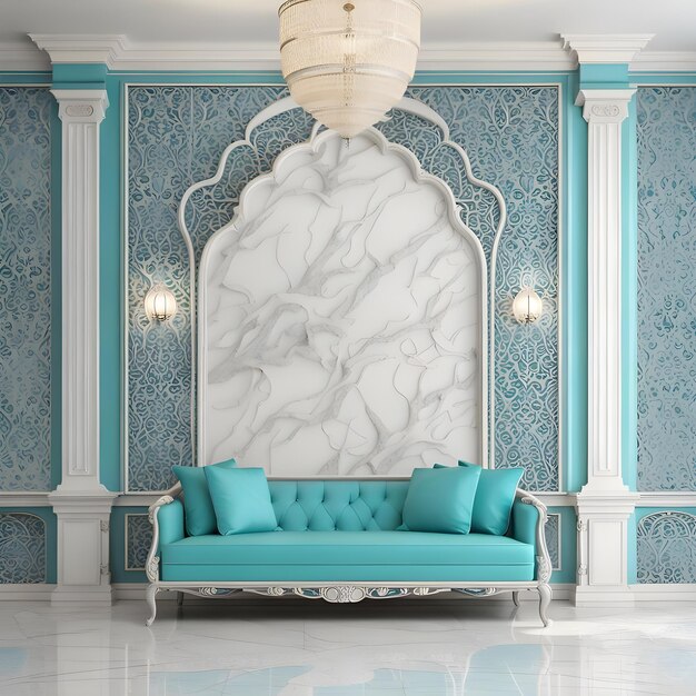 Design interior home living room wall marble Morocco arabic