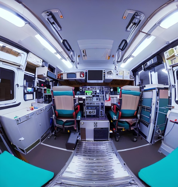 Design Interior View of an Ambulance