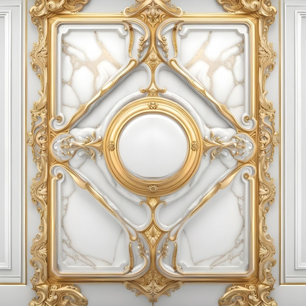 Design interior wall render luxury golden white