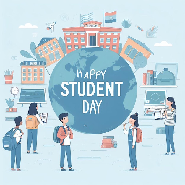 Дизайн для Международного дня студентов, дня учителей, дня возвращения в школу, дня дружбы и т.д.