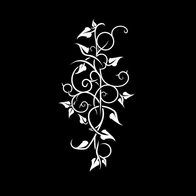 Photo design of intricate ivy vine logo with detailed scrollwork and twistin tattoo ink art design simple