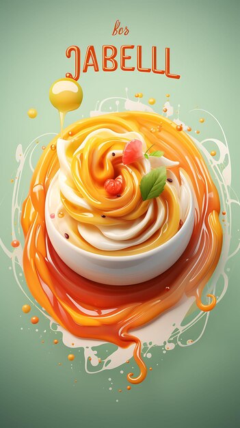 Design of jalebi dessert poster with syrup and pistachios warm and swe india festival poster menu