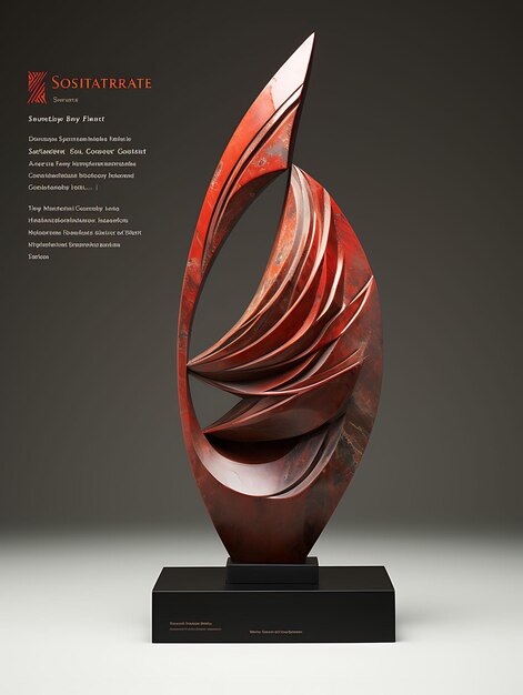 Photo design of jasper sculpture packaging with a red and brown palette jasp poster flyer menu concept
