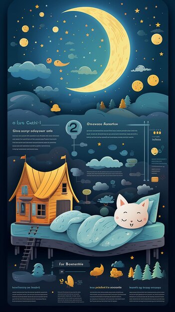 Design for kids book with good night storys