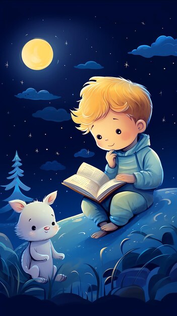 Photo design for kids book with good night storys