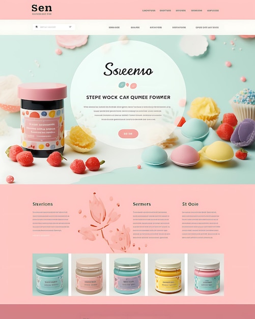 Design of lip balm jar with a retro inspired box pastel color palette web poster flyer menu art