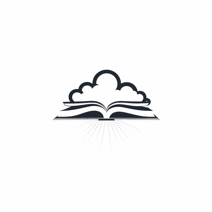 Фотография создайте логотип с книжным облаком