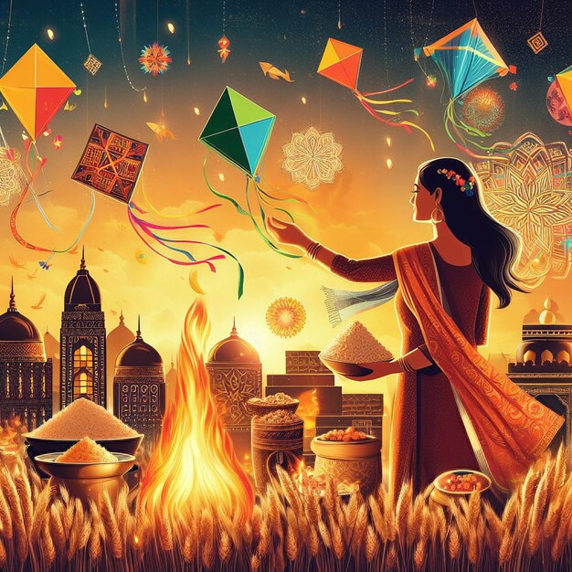 Design for Lohri Makar Sankranti event